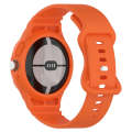 For Goolge  Pixel Watch 2 Leather Texture Silicone Integrated Watch Band(Orange)