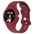 For Goolge  Pixel Watch 2 Leather Texture Silicone Integrated Watch Band(Wine Red)
