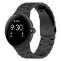 For Google Pixel Watch 2 Three Bead Stainless Steel Metal Watch Band(Black)