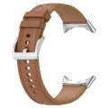 For Google Pixel Watch 2 Top Layer Leather Embossed Sewing Watch Band(Light Brown)
