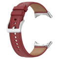For Google Pixel Watch 2 Top Layer Leather Embossed Sewing Watch Band(Red)