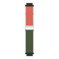 For Huawei Watch GT4 41mm Integrated Buckle Braided Nylon Watch Band(Orange+Olive Green)