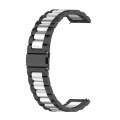 For Huawei Watch GT4 46mm Three Bead Stainless Steel Metal Watch Band(Black+Silver)
