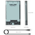 WAVLINK ST239 USB3.0 Transparent SATA External Solid-state SSD 2.5-inch Mobile Hard Disk Case