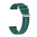 For Huawei Watch 4 Tire Pattern Silver Buckle Silicone Watch Band(Dark Green)