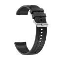 For Huawei Watch 4 Tire Pattern Silver Buckle Silicone Watch Band(Black)