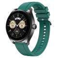 For Huawei Watch GT3 SE / Watch Buds Tire Pattern Silver Buckle Silicone Watch Band(Dark Green)