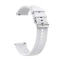 For Huawei Watch GT3 Pro 46mm Tire Pattern Silver Buckle Silicone Watch Band(White)