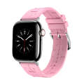 For Apple Watch SE 2023 44mm H Texture Soft Silicone Buckle Watch Band(Pink)