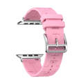For Apple Watch SE 2023 44mm H Texture Soft Silicone Buckle Watch Band(Pink)