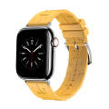 For Apple Watch SE 2023 44mm H Texture Soft Silicone Buckle Watch Band(Yellow)