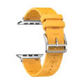 For Apple Watch SE 2023 44mm H Texture Soft Silicone Buckle Watch Band(Yellow)