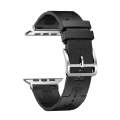 For Apple Watch SE 2023 44mm H Texture Soft Silicone Buckle Watch Band(Black)
