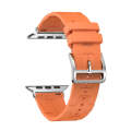 For Apple Watch Ultra 2 49mm H Texture Soft Silicone Buckle Watch Band(Orange)