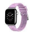 For Apple Watch Series 9 45mm H Texture Soft Silicone Buckle Watch Band(Purple)