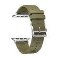 For Apple Watch Series 7 41mm H Texture Soft Silicone Buckle Watch Band(Army Green)