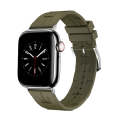 For Apple Watch Series 5 44mm H Texture Soft Silicone Buckle Watch Band(Army Green)