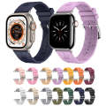 For Apple Watch Series 7 41mm H Texture Soft Silicone Buckle Watch Band(Midnight)