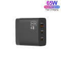 GAN 65W PD45W Dual Type-C+QC3.0 USB Multi Compatible Laptop Adapter EU + US Plug Black