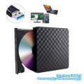 633 Rhombus Pattern USB3.0 Computer Laptop External Optical Drive Burner DVD Write(White)