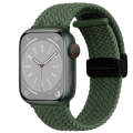 For Apple Watch SE 2023 44mm Nylon Woven Magnetic Fold Buckle Watch Band(Green)