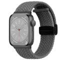 For Apple Watch SE 2023 44mm Nylon Woven Magnetic Fold Buckle Watch Band(Grey)