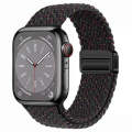 For  Apple Watch SE 2023 40mm Nylon Woven Magnetic Fold Buckle Watch Band(Starlight Black)