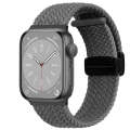 For Apple Watch Series 8 41mm Nylon Woven Magnetic Fold Buckle Watch Band(Grey)