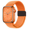 For Apple Watch Series 6 44mm Nylon Woven Magnetic Fold Buckle Watch Band(Orange)