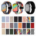 For Apple Watch SE 2023 44mm Nylon Woven Magnetic Fold Buckle Watch Band(Smoke Purple)