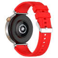 For Huawei Watch GT4 41mm Official Steps Style Silver Buckle Silicone Watch Band(Red)