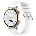 For Huawei Watch GT4 41mm Official Steps Style Silver Buckle Silicone Watch Band(White)