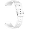 For Huawei Watch GT4 41mm Official Steps Style Silver Buckle Silicone Watch Band(White)