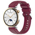 For Huawei Watch GT4 46mm Official Steps Style Silver Buckle Silicone Watch Band(Wine Red)