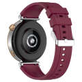 For Huawei Watch GT4 46mm Official Steps Style Silver Buckle Silicone Watch Band(Wine Red)