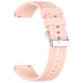 For Huawei Watch GT4 46mm Official Steps Style Silver Buckle Silicone Watch Band(Pink)