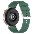 For Huawei Watch GT4 46mm Official Steps Style Silver Buckle Silicone Watch Band(Dark Green)