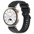 For Huawei Watch GT4 46mm Official Steps Style Silver Buckle Silicone Watch Band(Black)