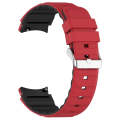 For Samsung Galaxy Watch 6 Classic Two Color Horizontal Silicone Watch Band(Red Black)