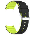 For Samsung Galaxy Watch 6 Classic Two Color Horizontal Silicone Watch Band(Black Green)