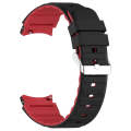 For Samsung Galaxy Watch 6 Classic Two Color Horizontal Silicone Watch Band(Black Red)