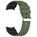 For Samsung Galaxy Watch 6 Classic Two Color Horizontal Silicone Watch Band(Olive Green Black)