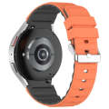 For Samsung Galaxy Watch 6 Classic Two Color Horizontal Silicone Watch Band(Orange Grey)