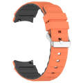 For Samsung Galaxy Watch 6 Two Color Horizontal Silicone Watch Band(Orange Grey)