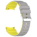 For Samsung Galaxy Watch 5 Two Color Horizontal Silicone Watch Band(Grey Yellow)