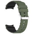 For Samsung Galaxy Watch 4 Two Color Horizontal Silicone Watch Band(Olive Green Black)