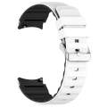 For Samsung Galaxy Watch 4 Classic 46mm Two Color Horizontal Silicone Watch Band(White Black)