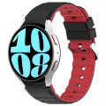 For Samsung Galaxy Watch 3 41mm Two Color Horizontal Silicone Watch Band(Black Red)