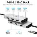 WAVLINK UMD304 Converter USB-C to Dual HD 4K 60Hz  HUB 7-in-1 Laptop Docking Station