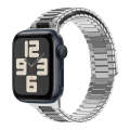 For Apple Watch SE 2023 40mm Bamboo Magnetic Stainless Steel Metal Watch Strap(Silver Black)